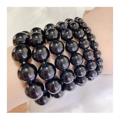 Vòng tay đá mã não đen cao cấp ,vòng phong thủy, vòng đá phong thủy dkt - silver - đủ size