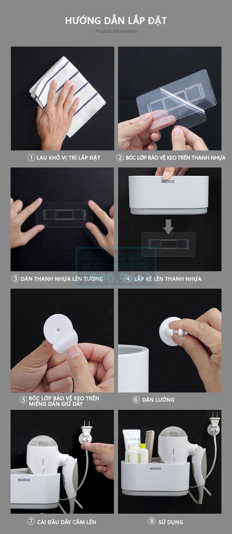 Kệ đựng máy sấy tóc ECOCO 9268