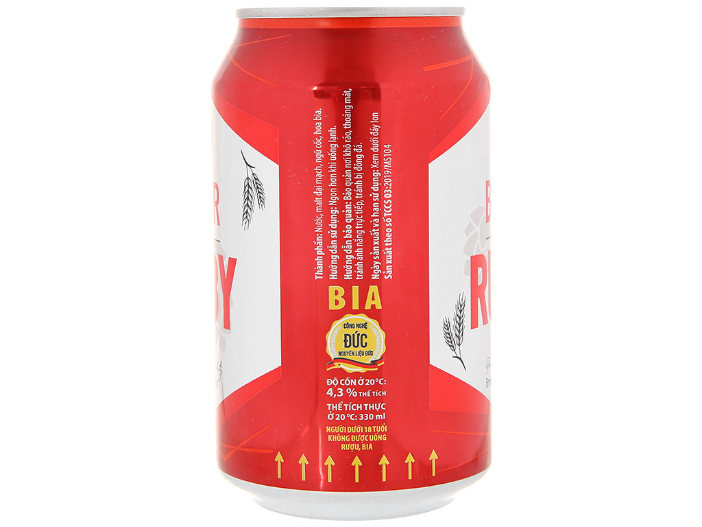 Bia red RUBY lon 330ml
