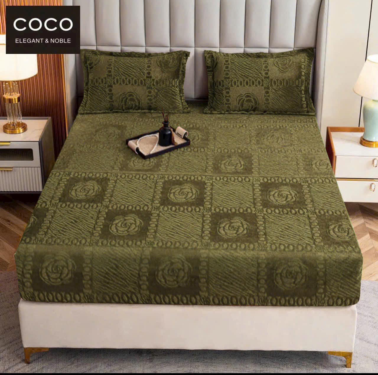 Ga gối nỉ nhung thu đông coco phiên bản mới 2024 - ga giường bọc nệm 15cm trở về, ga gối mèm mịn