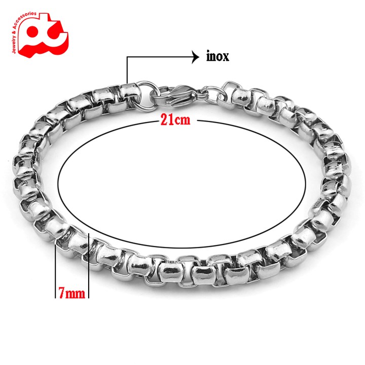 [Hoàn tiền 6%]Lắc tay inox nam cá tính tại HCM cao cấp bảo hành không đen trangsucpt màu trắng thép không gỉ PTLTNA124