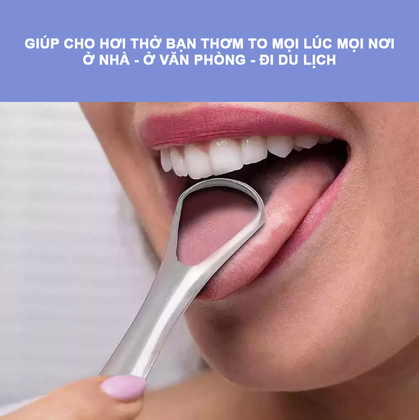 [HCM]Dụng cụ cạo lưỡi bằng thép không gỉ 304 - Bộ dụng cụ nha khoa - Bộ dụng cụ làm sạch răng miệng #1