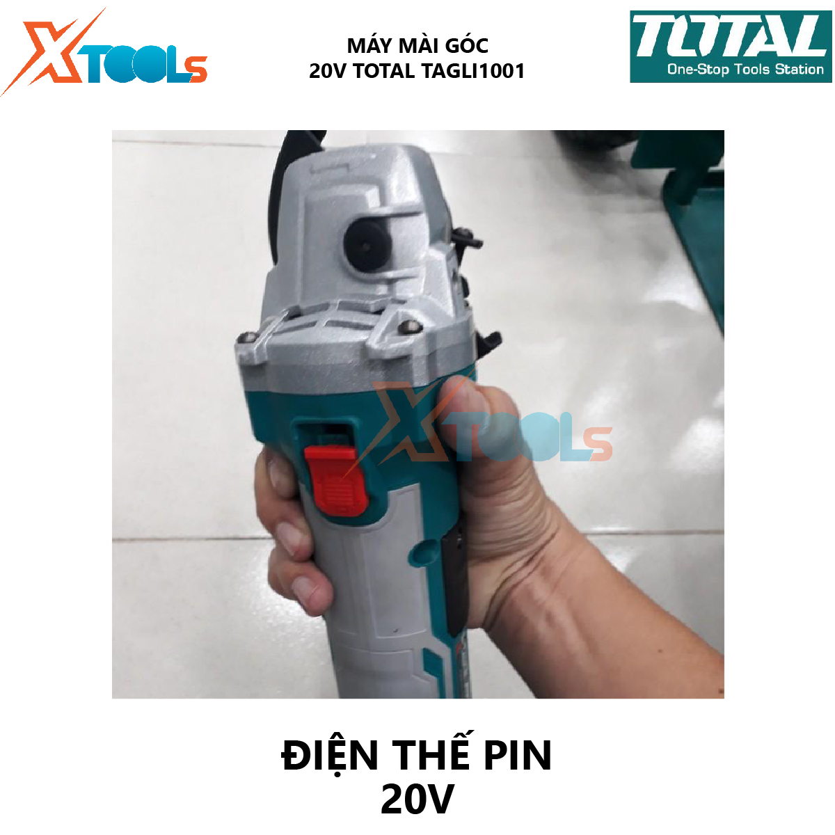 Máy mài góc dùng pin TOTAL TAGLI1001 máy cắt kim loại cầm tay sử dụng pin Lithium 20V TOTAL, Tốc độ không tải: 8500/min hiệu suất cao  tại