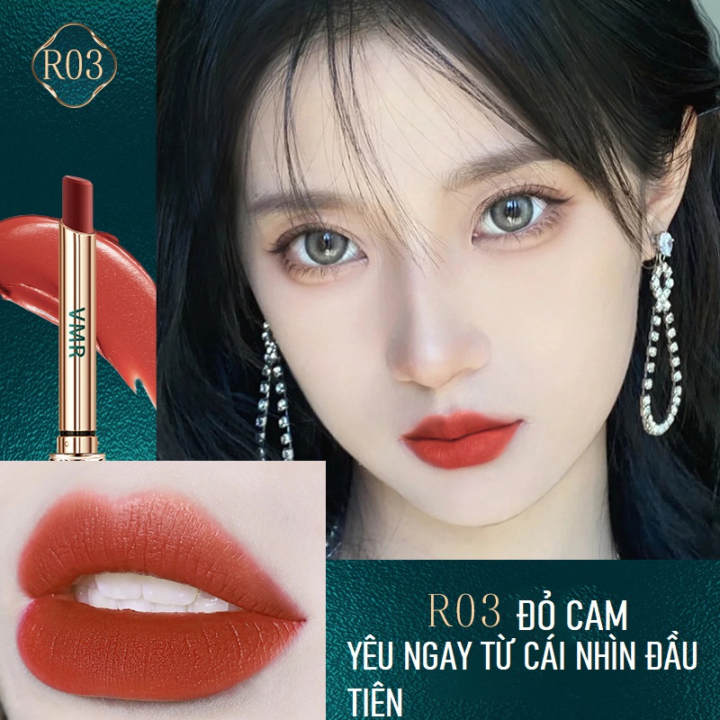 Son Lì DMDN Mềm Mịn Không Dính Cốc Chống Nước Lâu Trôi Màu Trắng Cam Nâu Đào Dưỡng Ẩm Mùa Thu Đông Cho Học Sinh