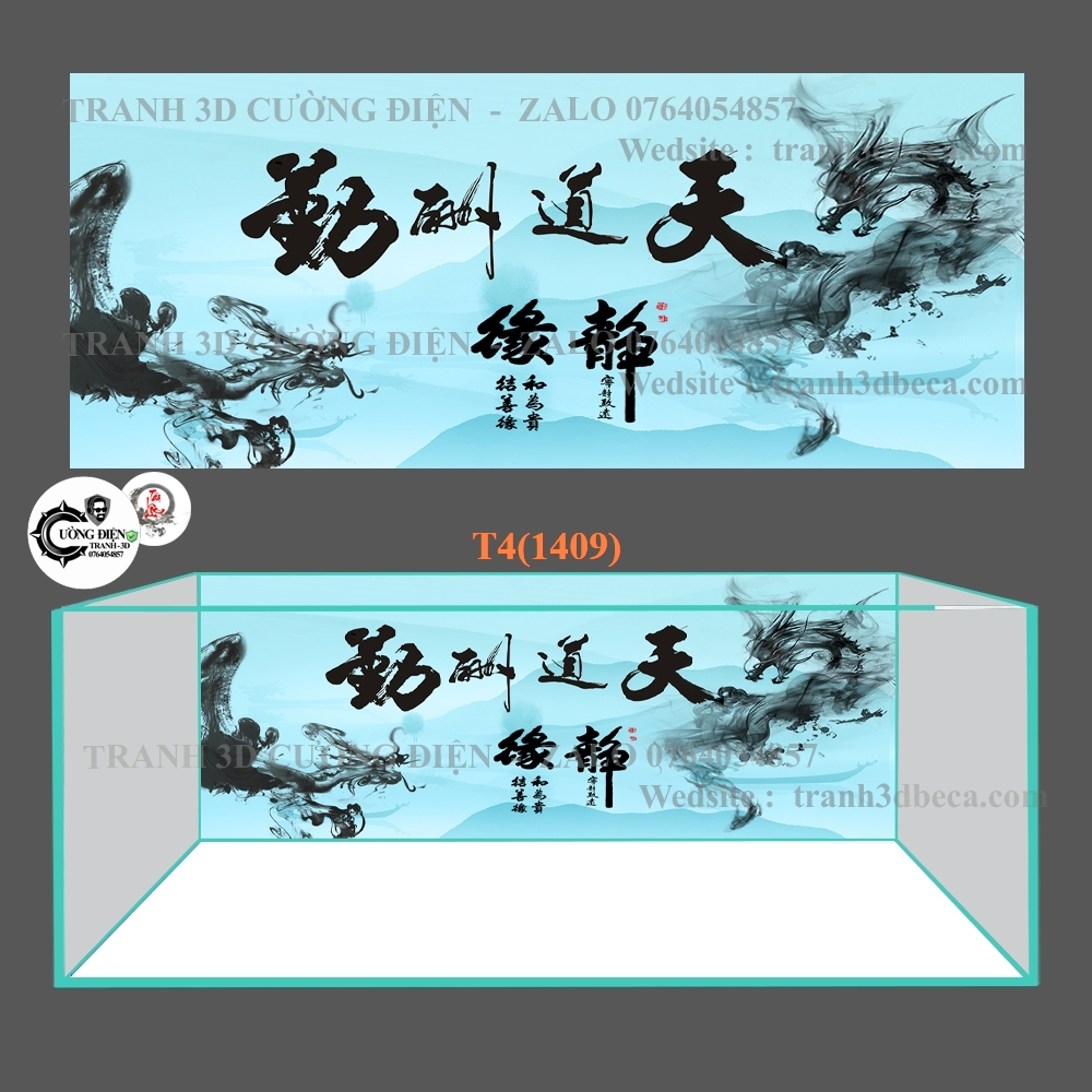[Tặng Đồ Dán+Sticker] tranh 3d bể cá-1410