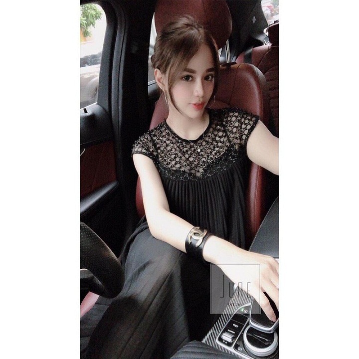 Đầm bầu xếp ly cao cấp