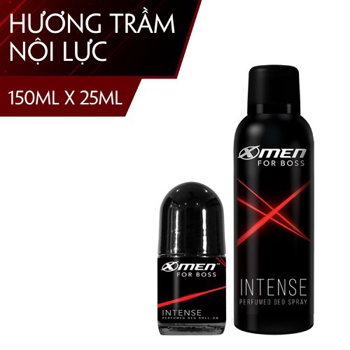 Xịt Toàn Thân X-Men For Boss Intense tặng kèm lăn Xmen For Boss 25ml