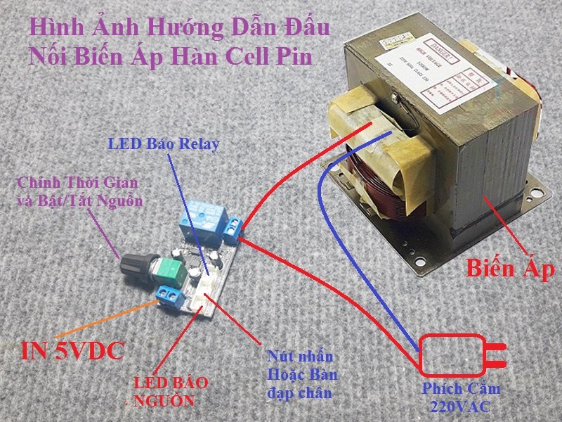 Mạch timer hàn cell pin relay mới
