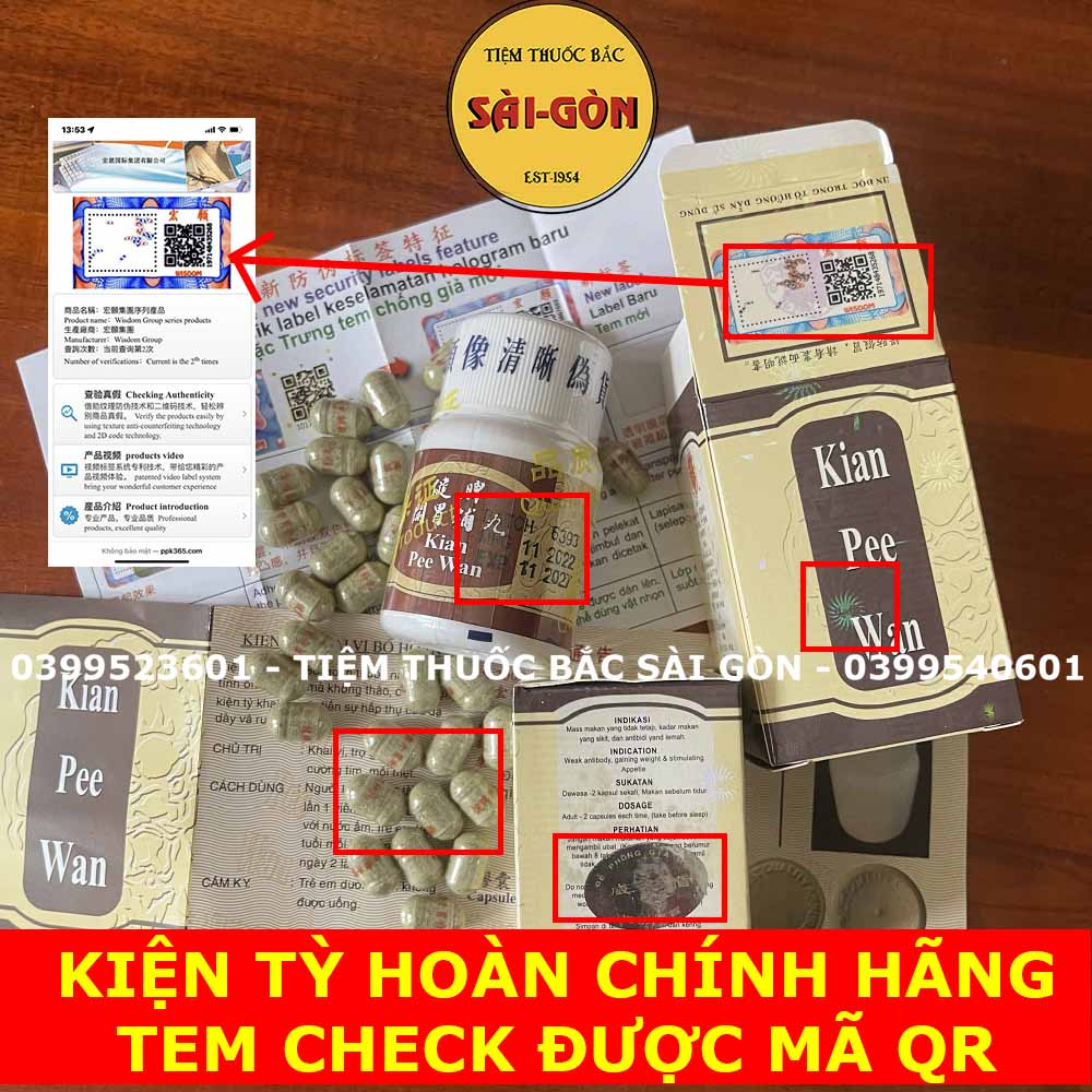 Kiện Tỳ Khai Vị Bổ Hoàn Kian.Pee.Wan 30 viên [CHÍNH HÃNG, TEM QR THẬT CHECK ĐƯỢC MÃ, DATE MỚI]