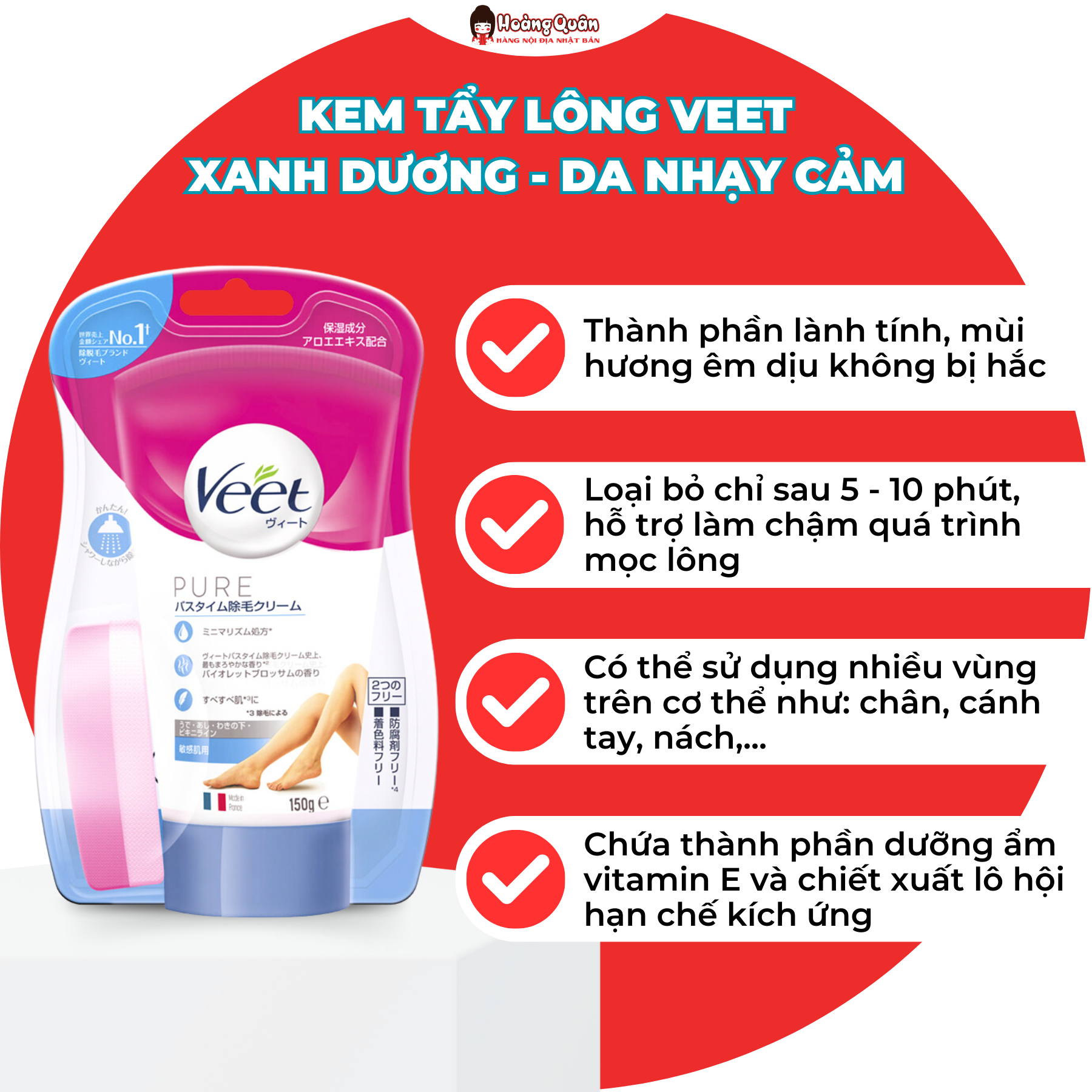 Kem Tẩy Lông Veet 150g Nhật Bản