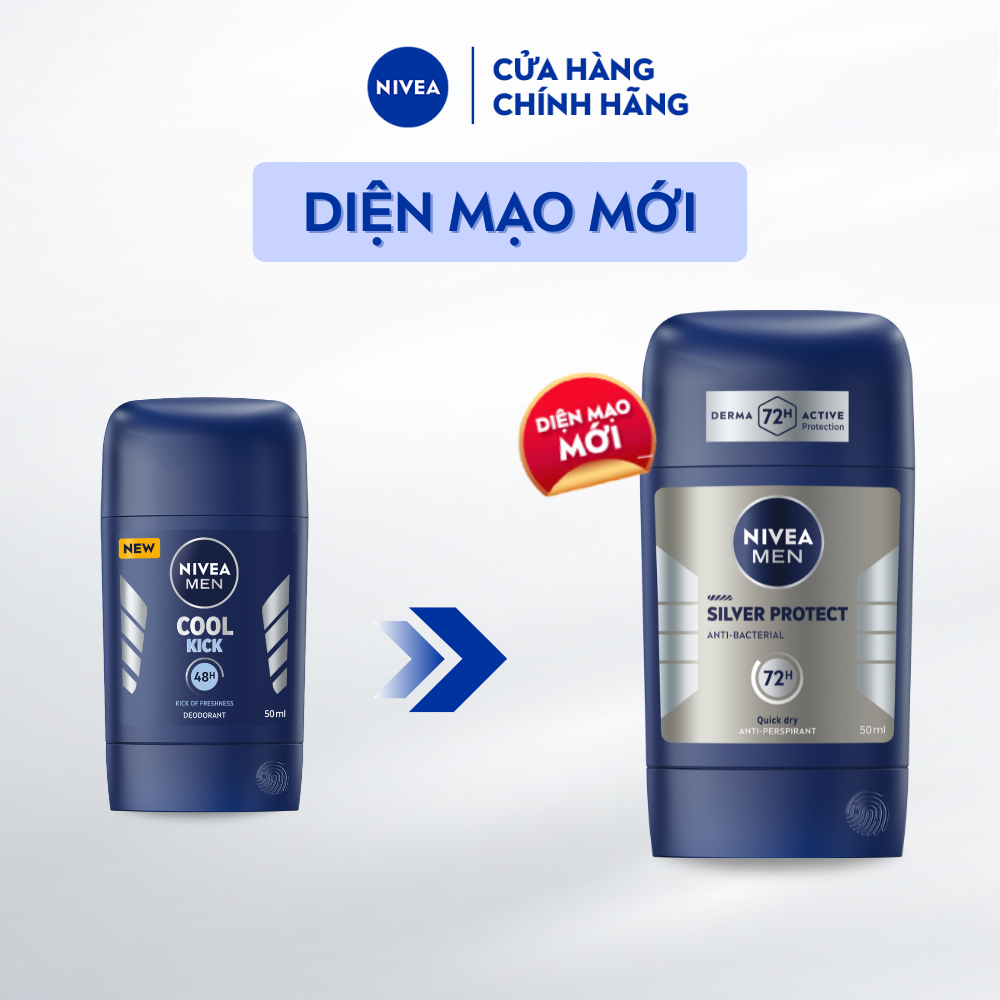 Bộ 4 Sáp Khử Mùi NIVEA MEN Phân Tử Bạc (50 ml) - 83181