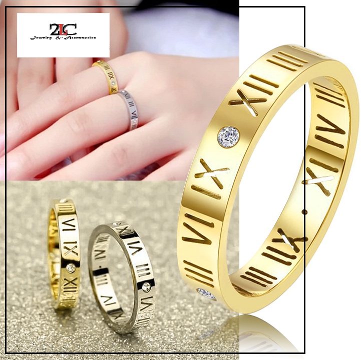 [HCM]Nhẫn Nữ Titan Cao Cấp Số Ký Tự La Mã Siêu Cute