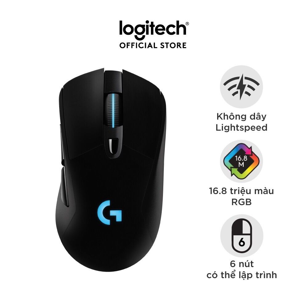 Chuột không dây Logitech G703 Hero.tương thích PowerPlay, nhẹ 95g+10g cân tùy chỉnh, pin 60h, PC/Mac.