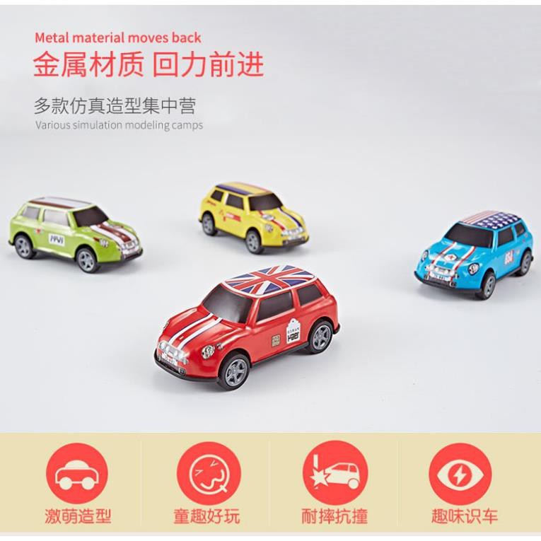 Bộ 4 mô hình xe đua bằng sắt - có bánh đà