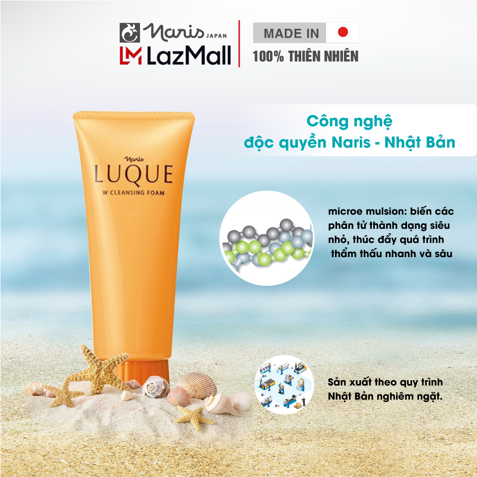 Sữa rửa mặt tẩy trang Naris Luque New 100g