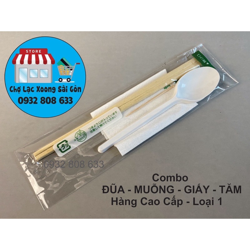 [Siêu Giảm Giá] SET 100 Bộ Đũa Muỗng Giấy Tăm CAO CẤP