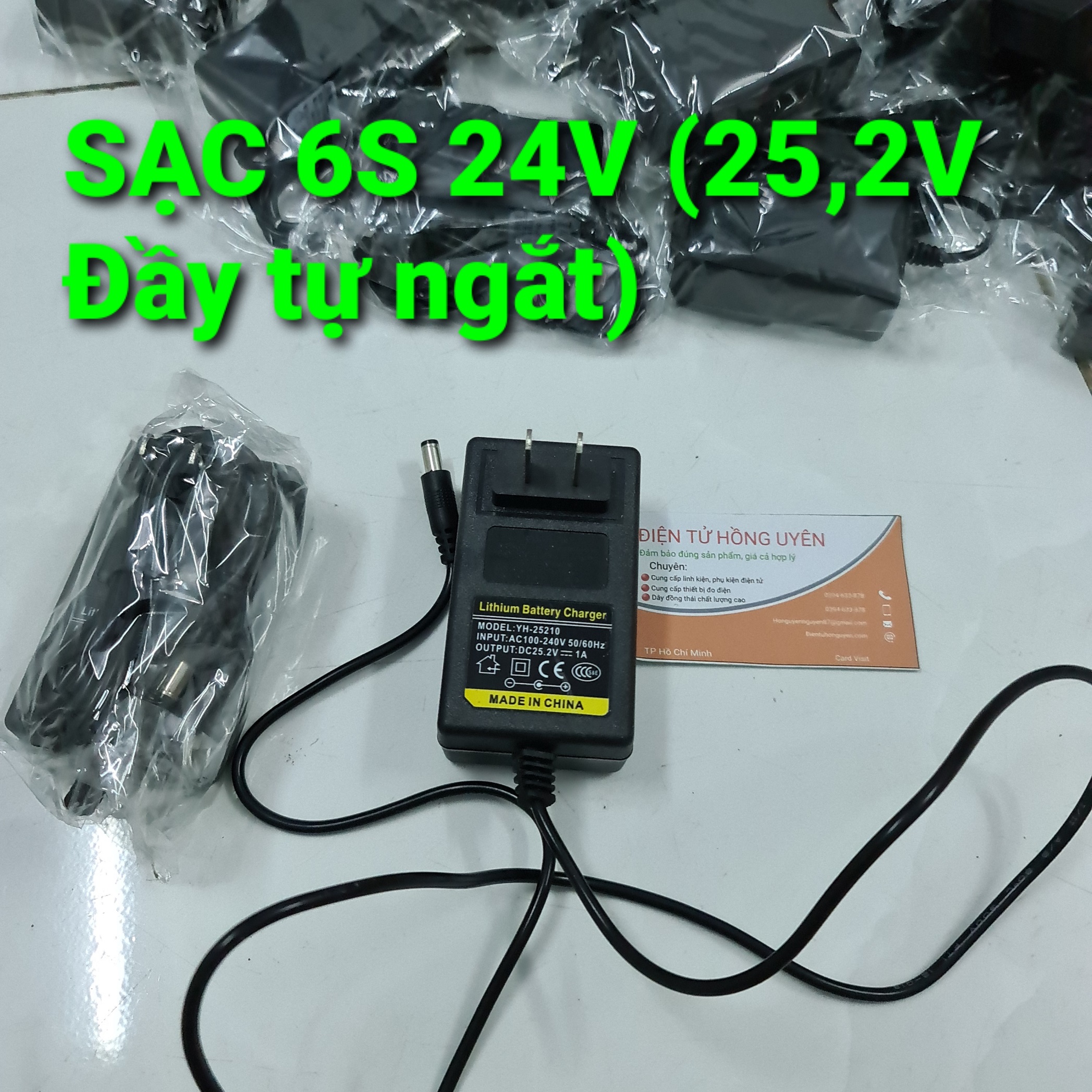 Sạc 6S 24V 1A. Chuyên sạc pin máy khoan, máy cắt, máy mài và các khối pin Lithium 6S 24v. (Sạc nhanh, dòng ổn định) - Điện Tử Hồng Uyên