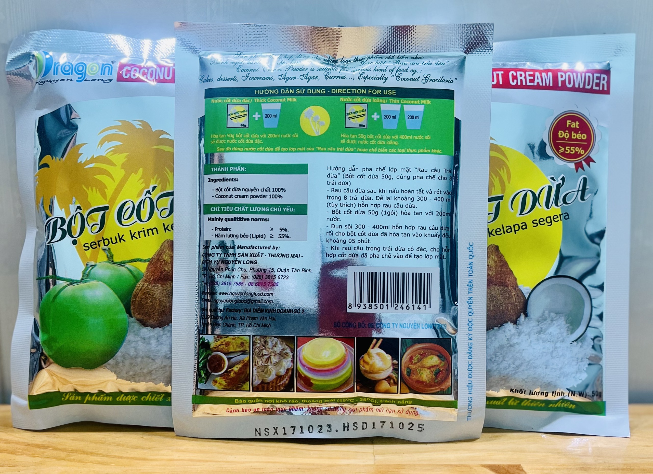 Bột cốt dừa Dragon Nguyễn Long gói (50g)