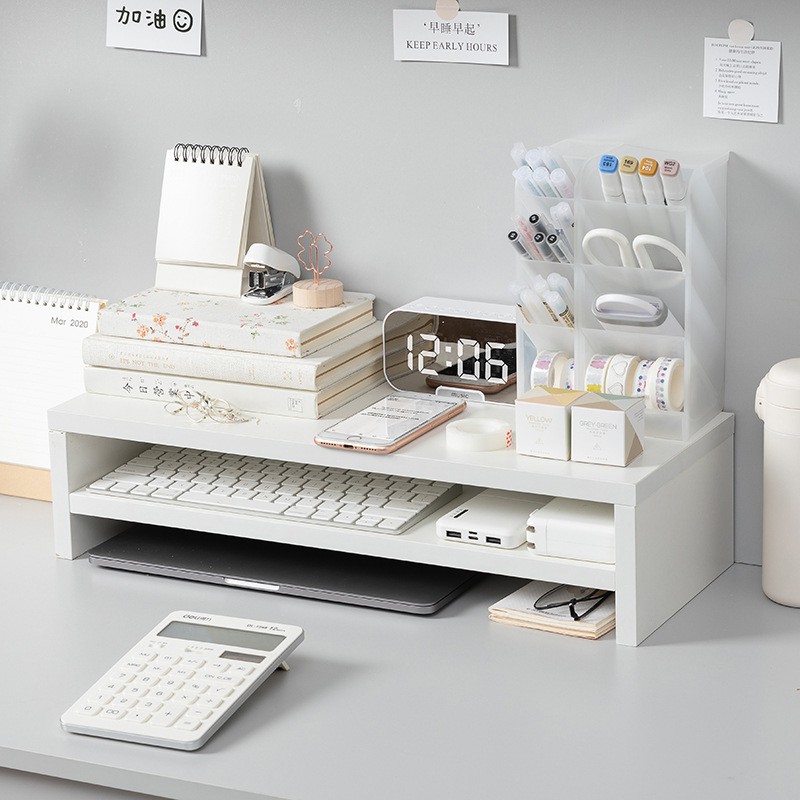 KỆ ĐỂ SÁCH - KỆ MÁY TÍNH - DECOR ⌨ LẮP GHÉP - 2 TẦNG
