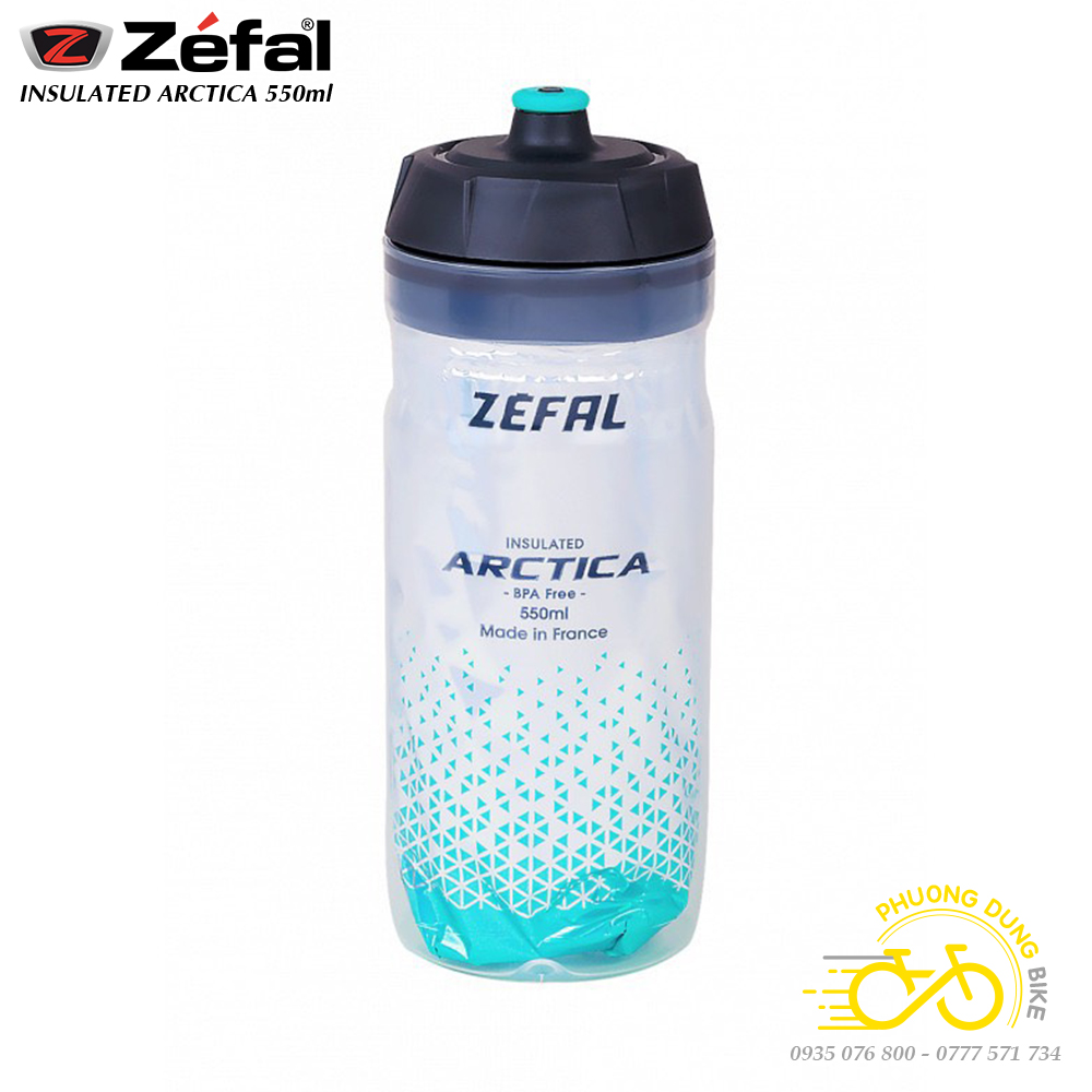Bình nước xe đạp giữ nhiệt zefal arctica 550ml - mẫu mới 2022