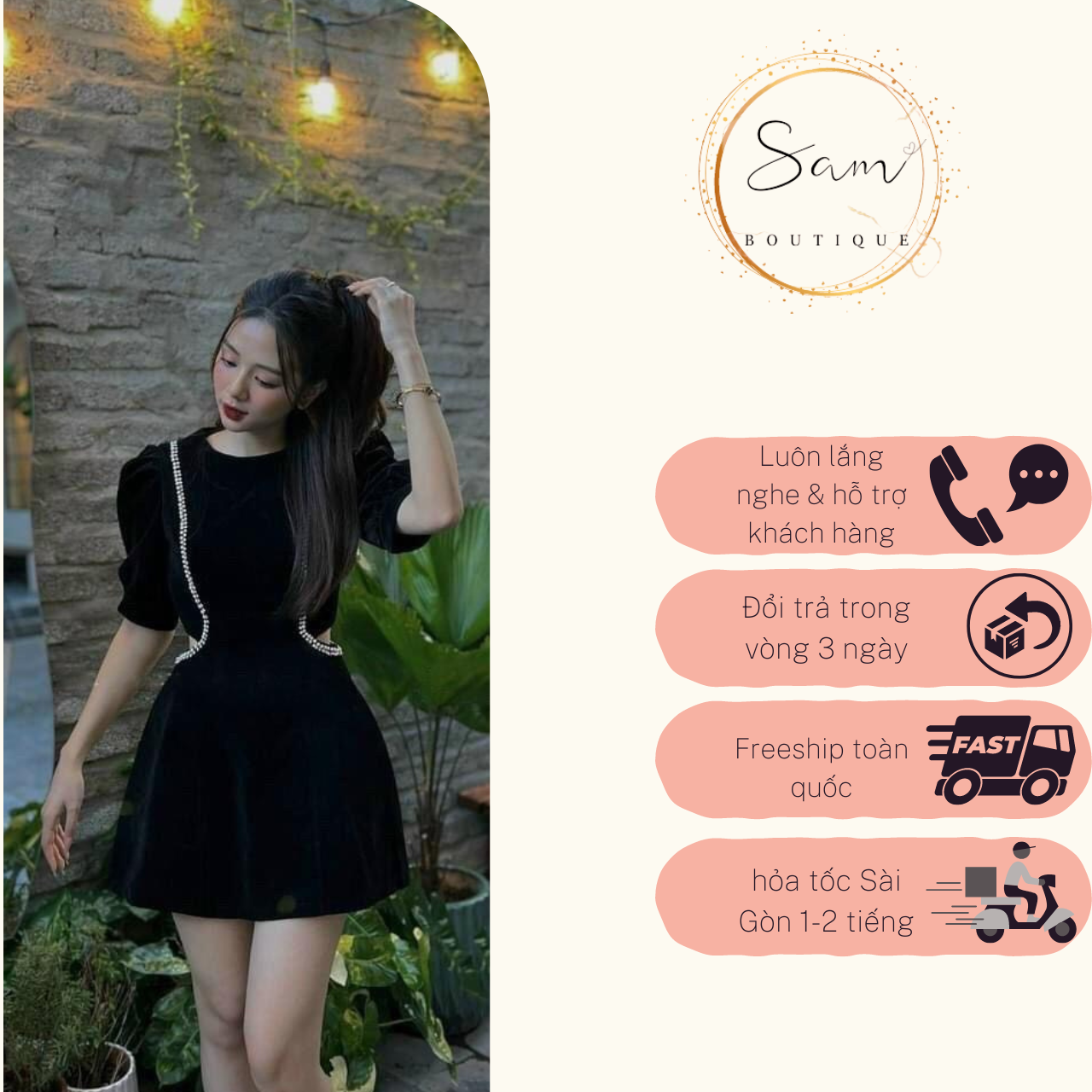 [HÀNG THIẾT KẾ] Đầm Tiệc Khoét Eo Đính Đá DT01