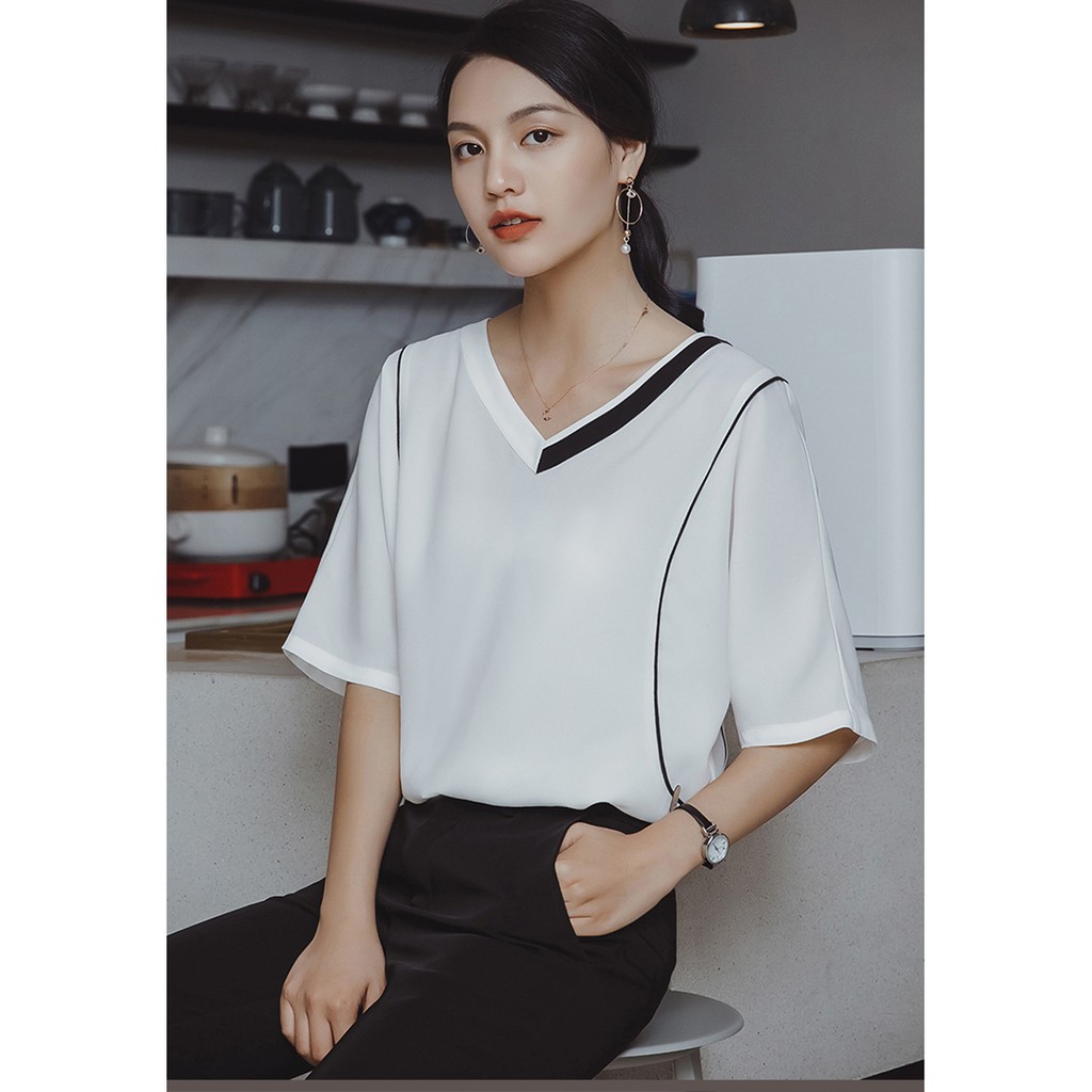 ❌FREESHIP- ÁO SƠ MI CỔ TIM NÉ VIỀN (MS78)
