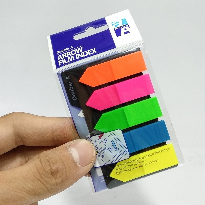 (1 Xấp) Giấy Note 5 màu nhựa phân trang Double A