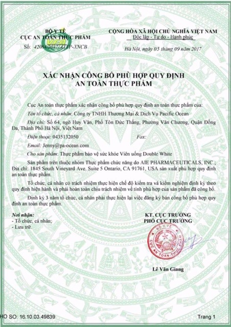 DOUBLE WHITE trắng da mờ nám Hộp 60v