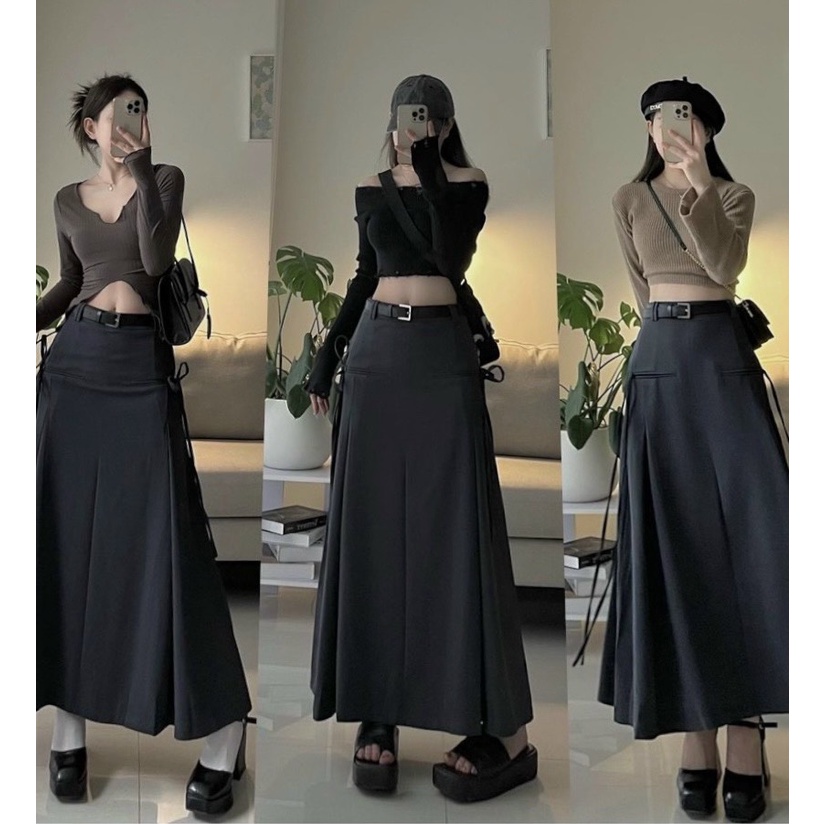 Chân váy jean dài xẻ tà phong cách ulzzang - Chân váy | ThờiTrangNữ.vn