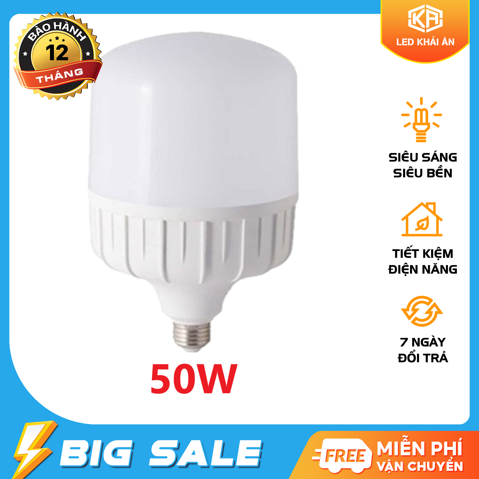 Bóng đèn LED Bulb trụ 50W E27