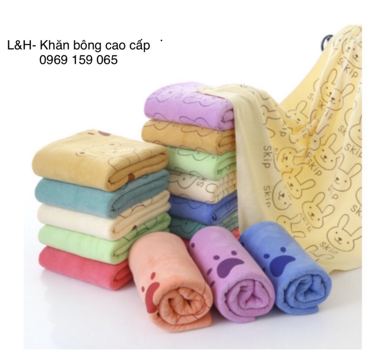 Khăn mặt cho bé, kt 25 * 50 cm, siêu mềm