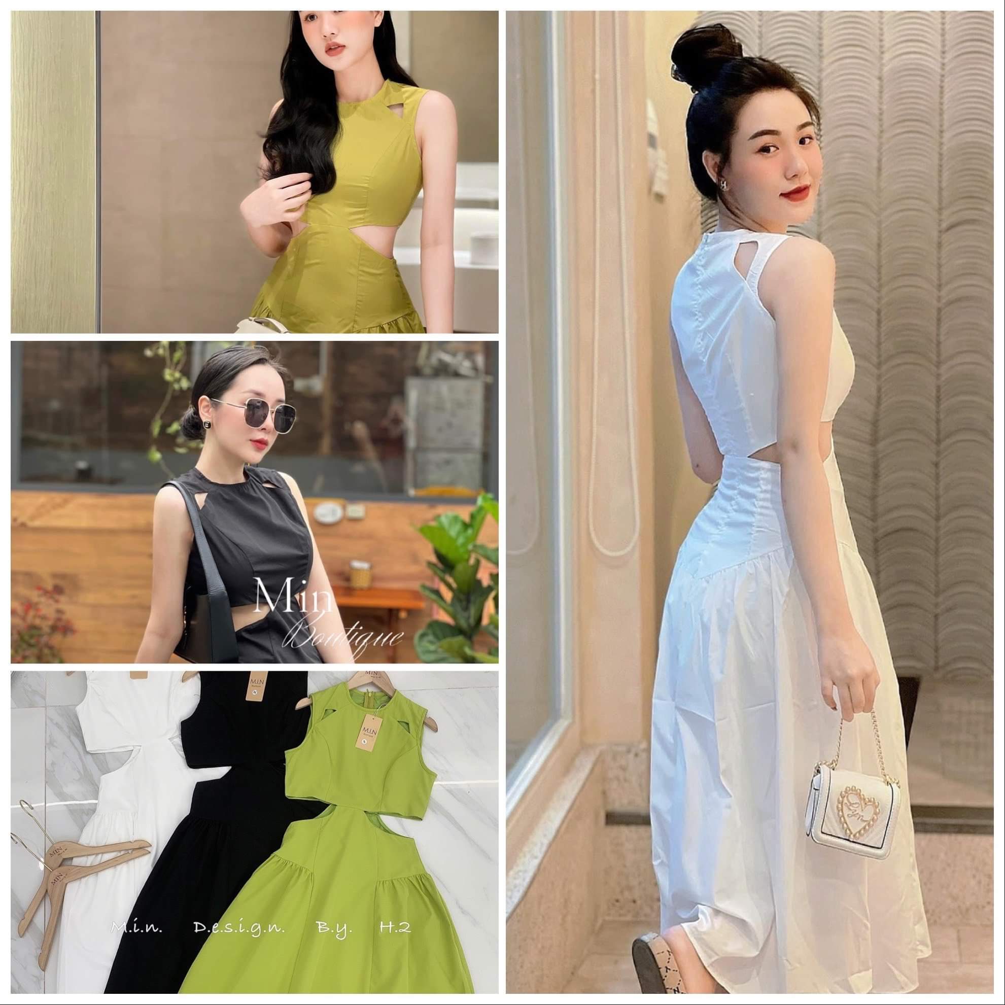 đầm lụa hở eo sieu kute sang chảnh đẹp như hình ld22 (s789)