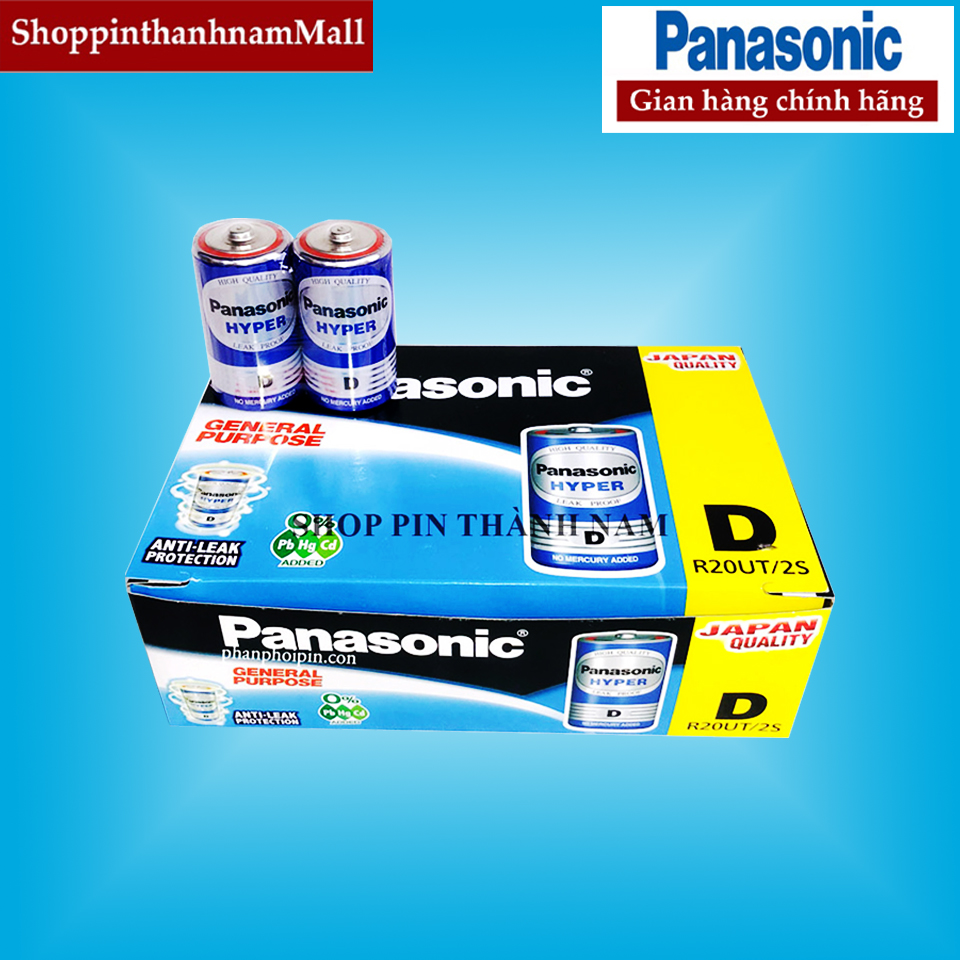 Pin đại panasonic size d hyper r20ut vỉ 2 viên chính hãng