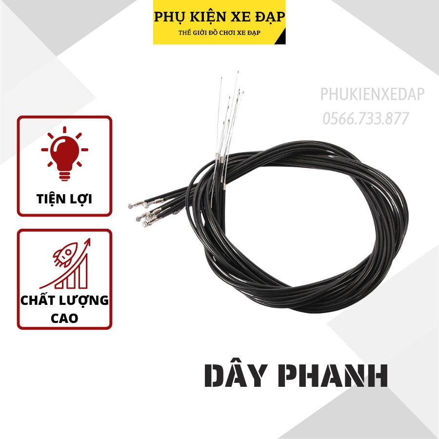 Bộ vỏ + ruột dây phanh xe đạp cao cấp trước +sau