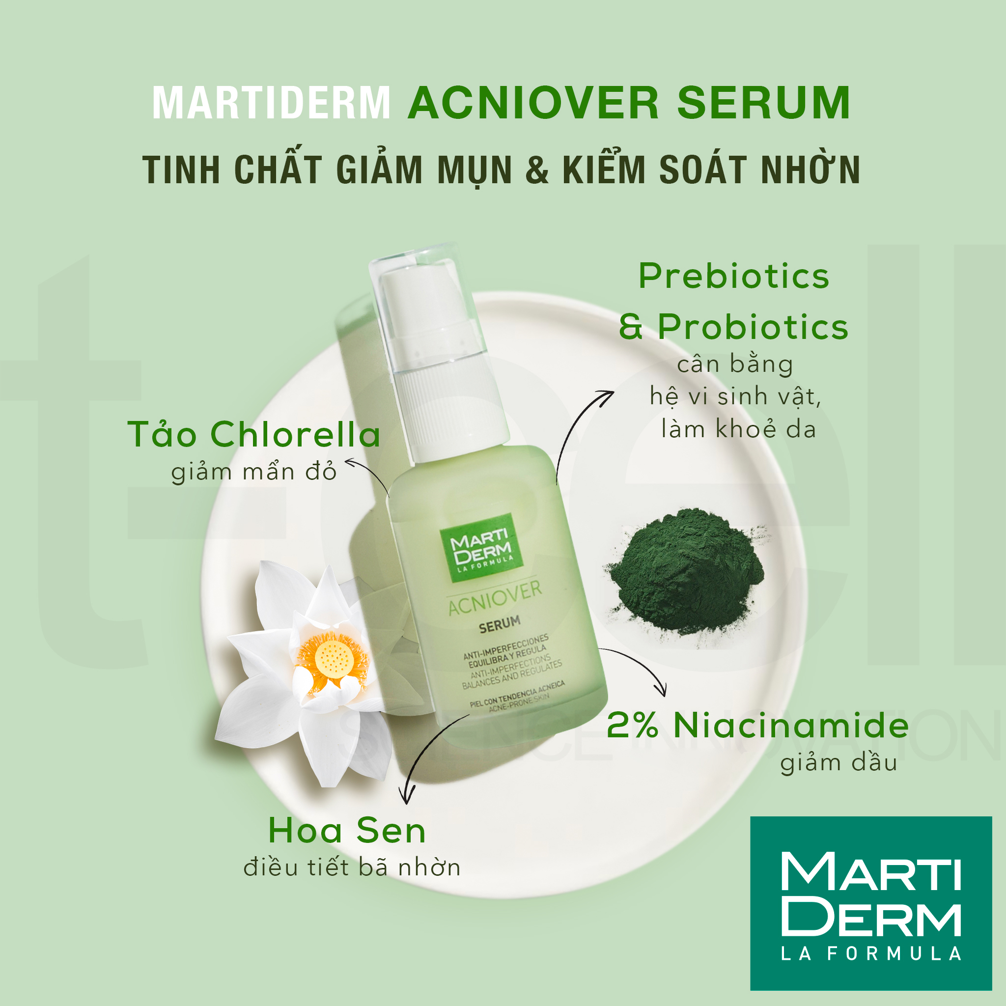 Tinh chất kiểm soát nhờn - Marti Derm Acniover Serum (30ml)
