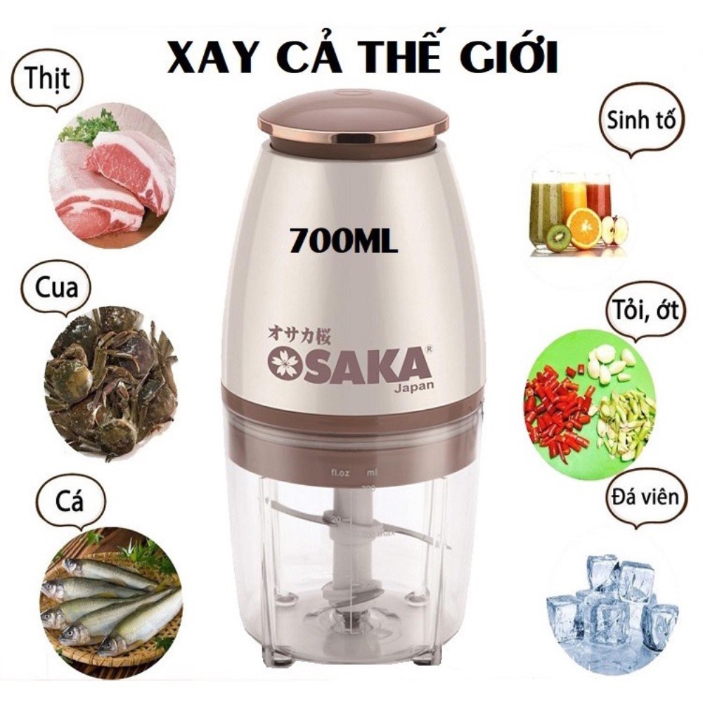 [BẢO HÀNH 12 THÁNG] Máy xay đa năng OSAKA Nhật Bản nắp đồng 700ml tiện dụng - Máy say sinh tố, thịt, cá mini cầm tay tiện lợi