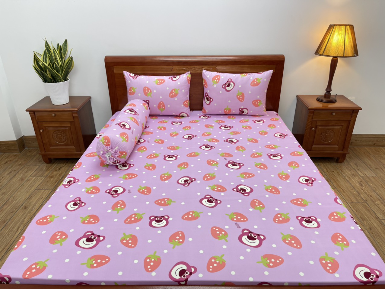 Bộ ga giường, Ga nệm Thun Lạnh Hàn Quốc 4 món