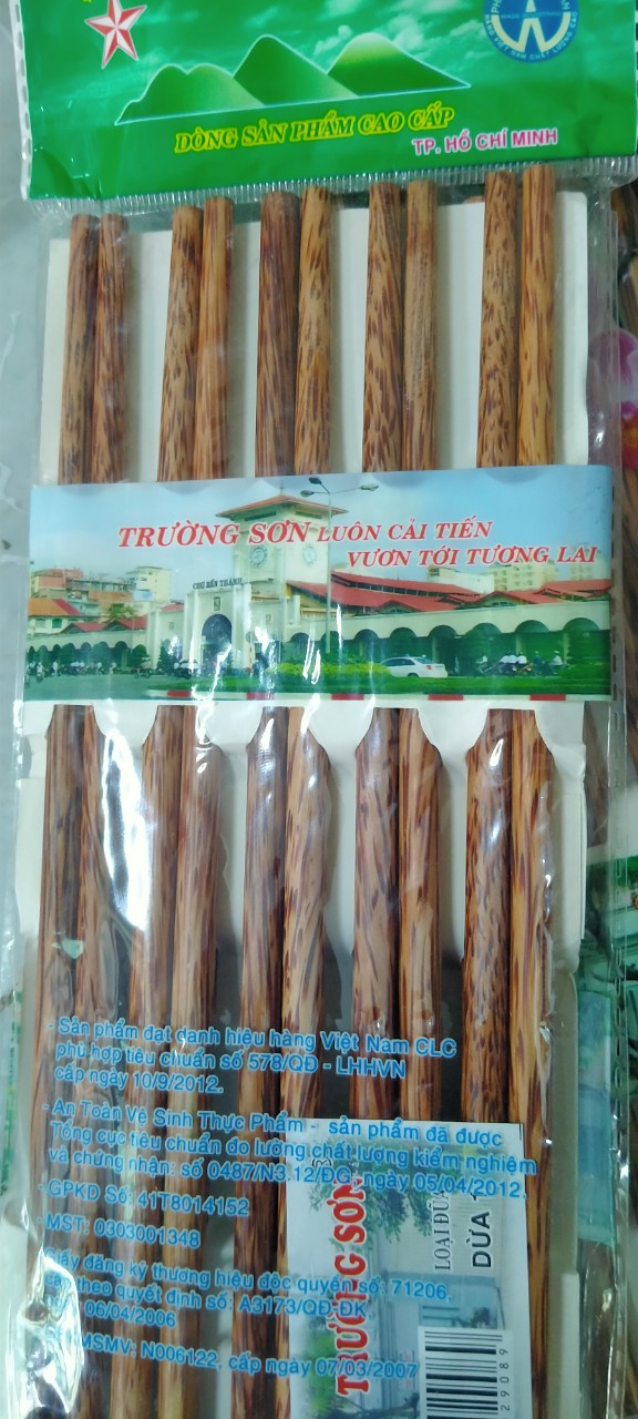 Combo 10 đôi đũa dừa Bến Tre cao cấp