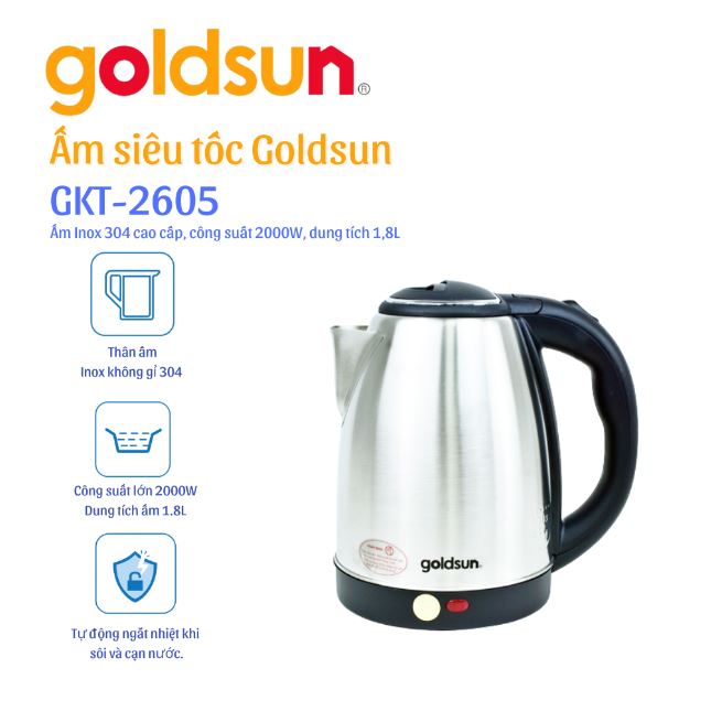 Ấm đun siêu tốc goldsun gkt 2605