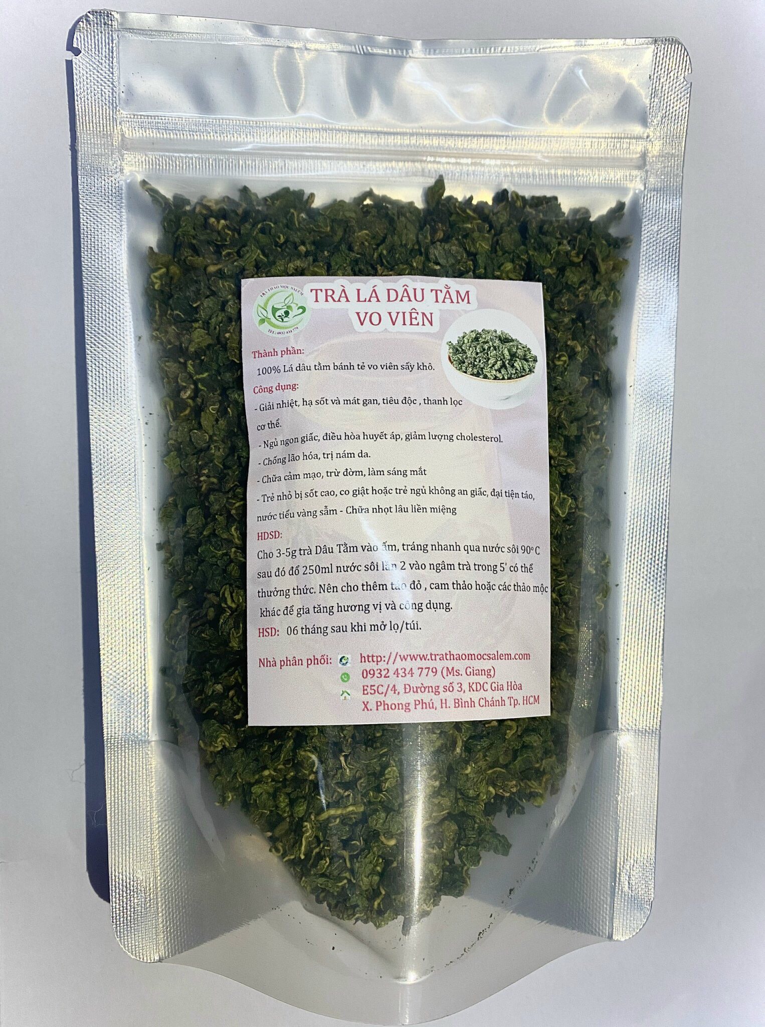Trà lá dâu tằm vo viên túi 100g