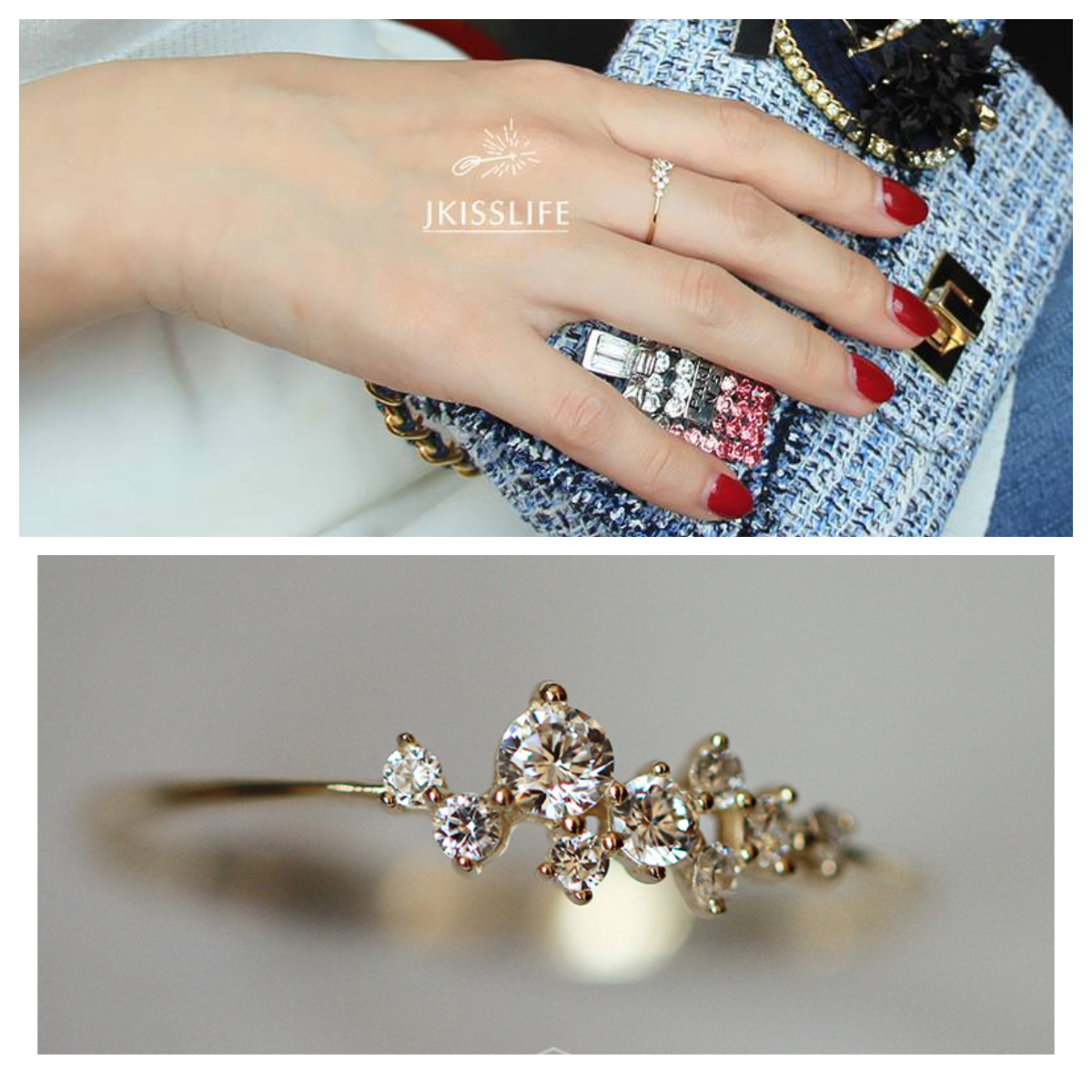 Nhẫn Nữ Hoa Tigon Zircon Kim Cương Sang Trọng Nữ Tính RB9ZIRCON09