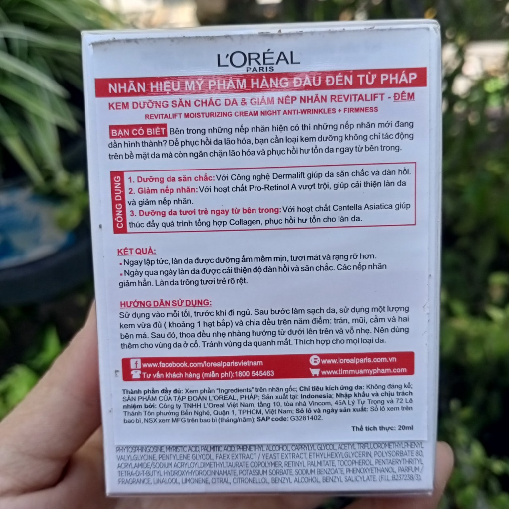 Kem dưỡng da chống lão hóa Loreal ban đêm 20ml