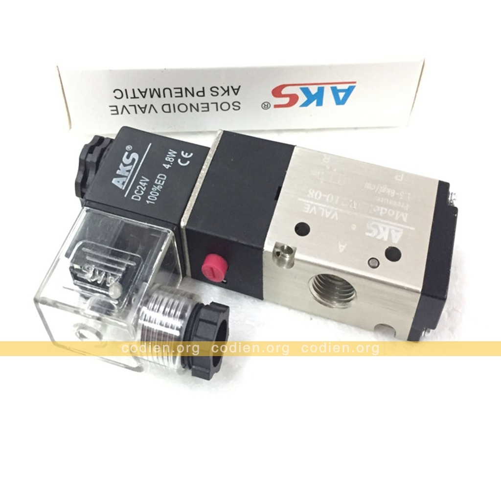 Van điện từ 4V210-08 aritac, van khí nén điện áp 24DC,220DC