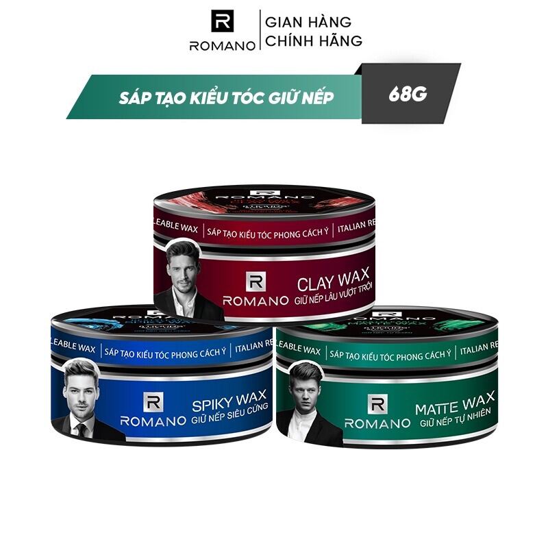 ( Mẫu mới) Wax tạo kiểu tóc Romano 68g/hộp.