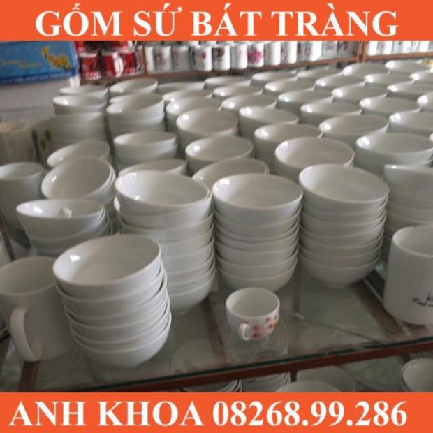 Bát ăn cơm trắng bát tràng 100% - gốm sứ bát tràng anh khoa