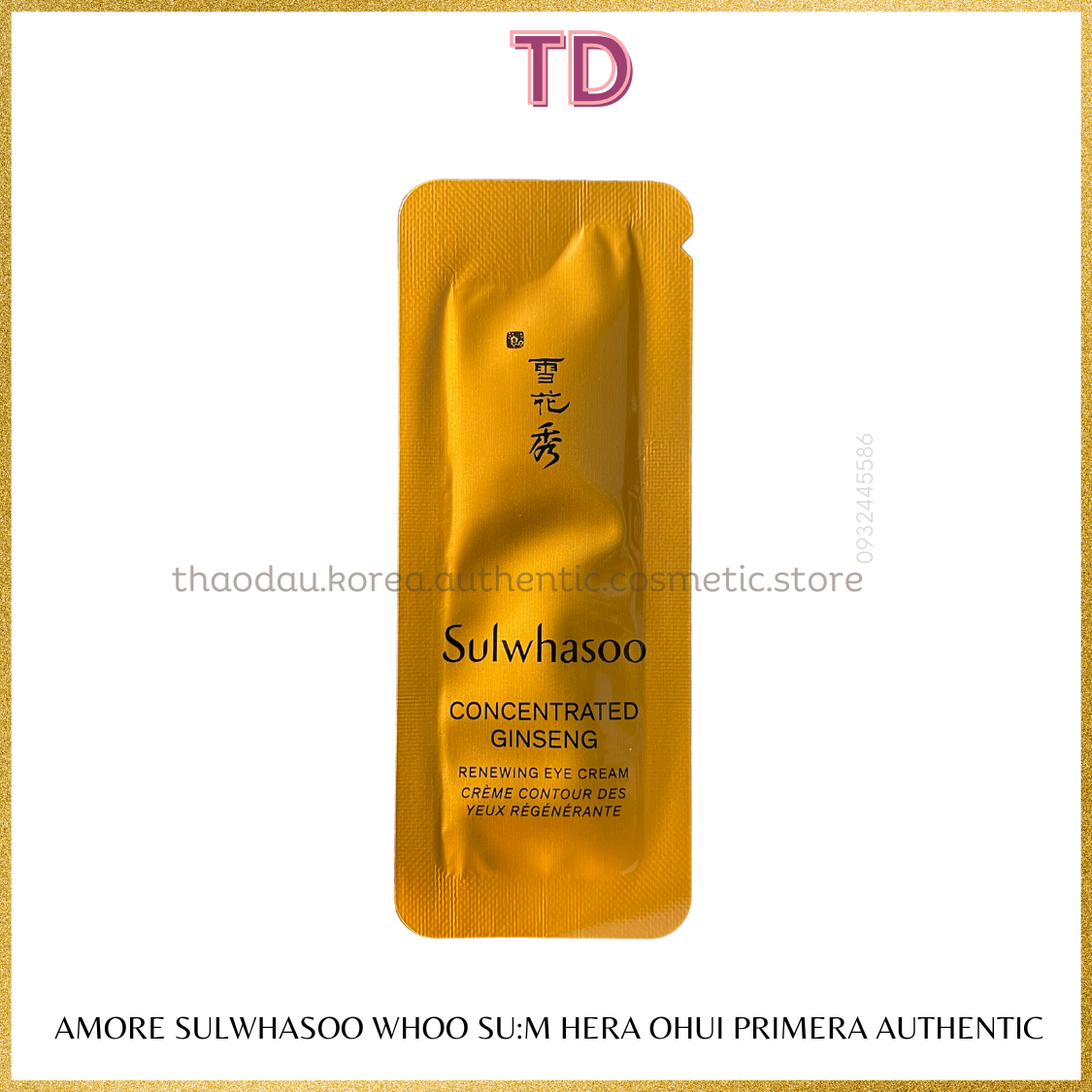 10 Gói Sample Kem Mắt Sulwhasoo Từ Nhâm Sâm Cô Đặc Sulwhasoo Concentrated Ginseng Renewing Eye Cream 1Ml Date 2026 tloskorea cũ