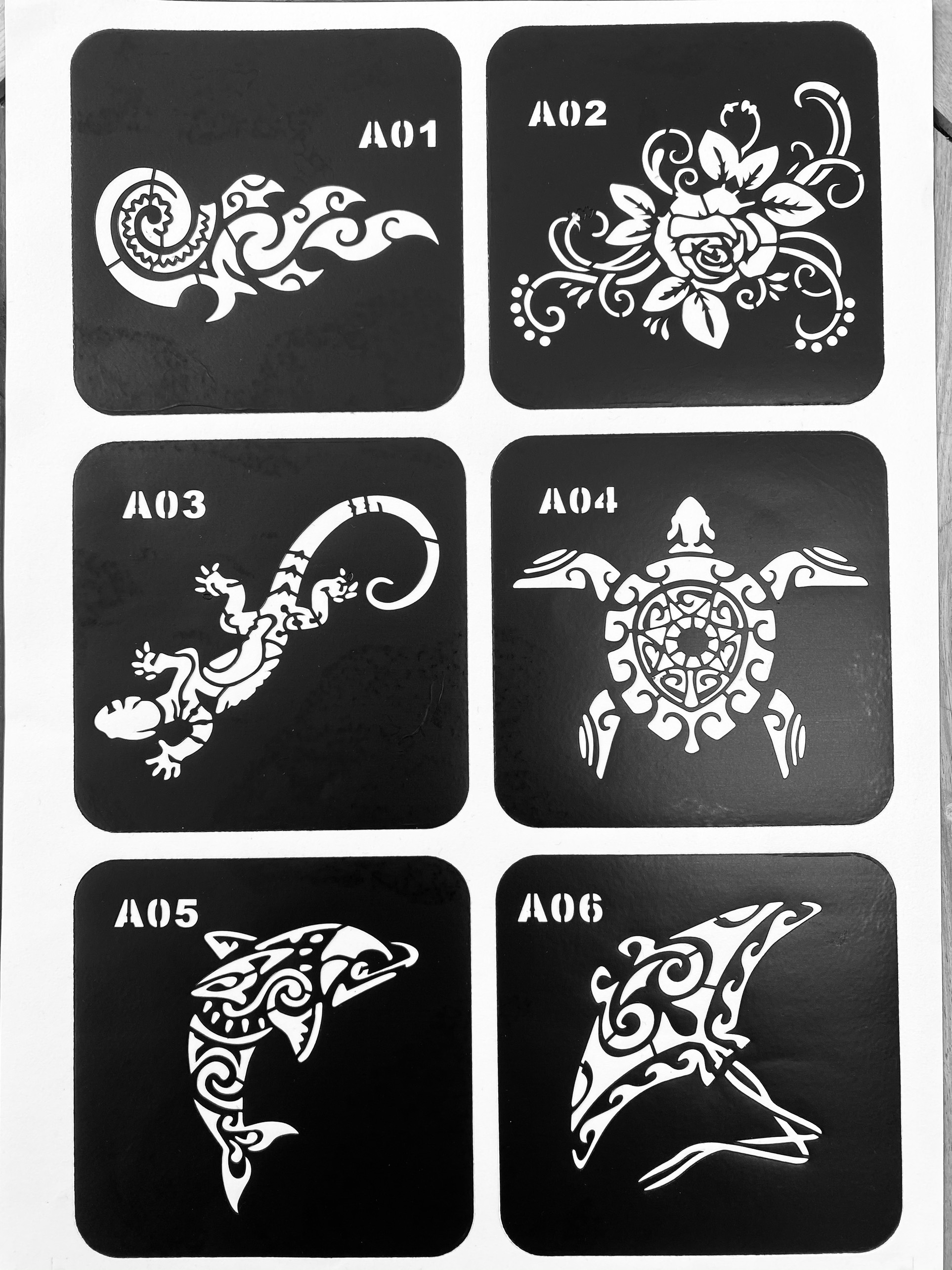 STENCIL FOR TATTOO (NO HENNA CONE - TATTOO INK)