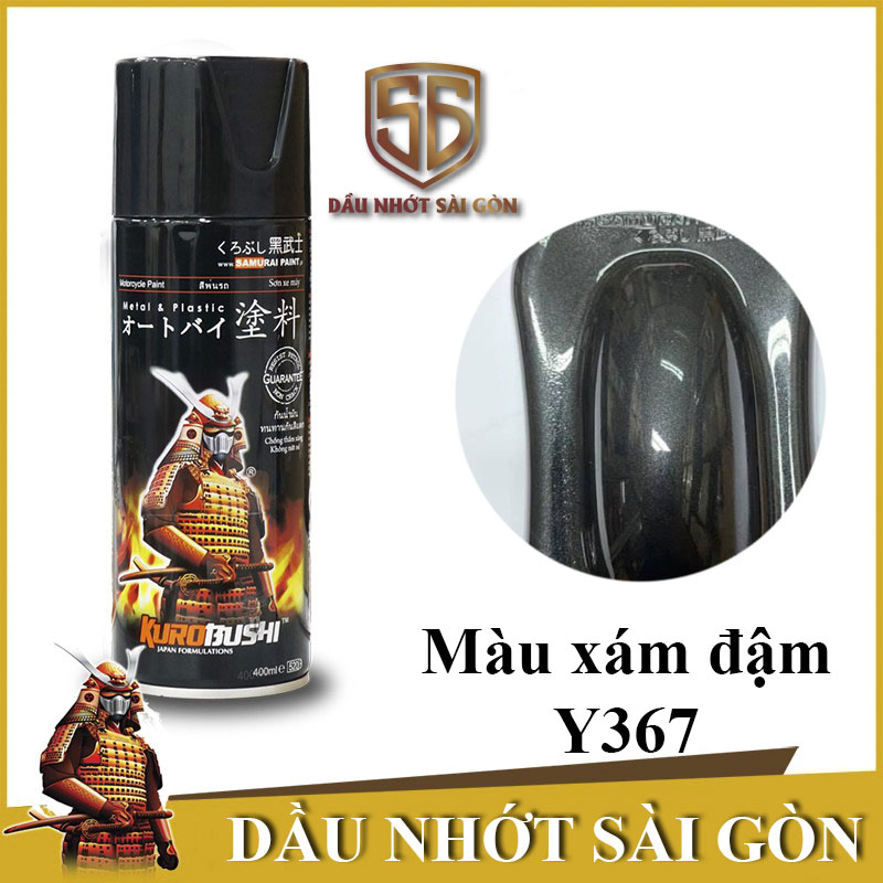 Y367 _ Chai sơn xịt sơn xe máy Samurai Y367- màu xám đậm Dark Bluish Grey Yamaha