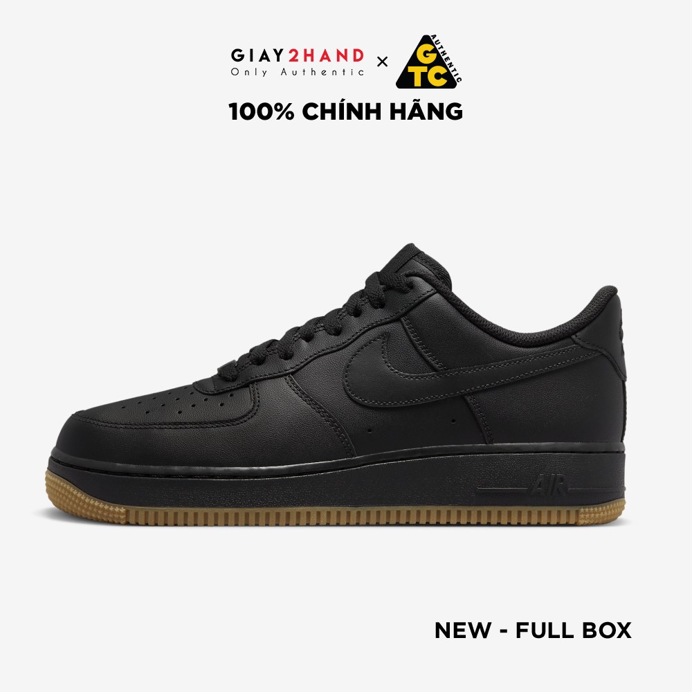 NIKE AF1 07 LOW BLACK GUM LIGHT BROWN DZ4404-001 GIÀY MỚI CHÍNH HÃNG 100%