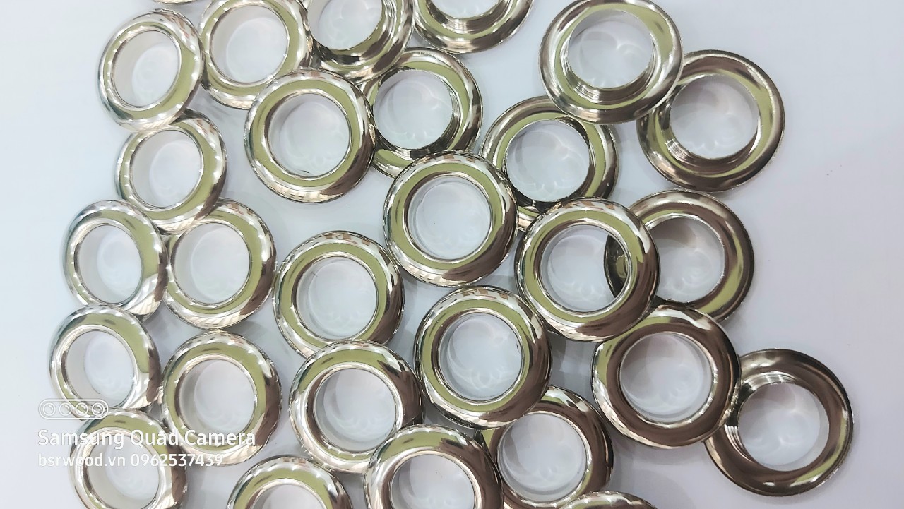 Khoen ore 14mm Khoen 14 ly Inox sáng bóng Màu bạc Bịch 20 cái Khuy mắt cáo bấm vải Phụ liệu may mặc cao cấp